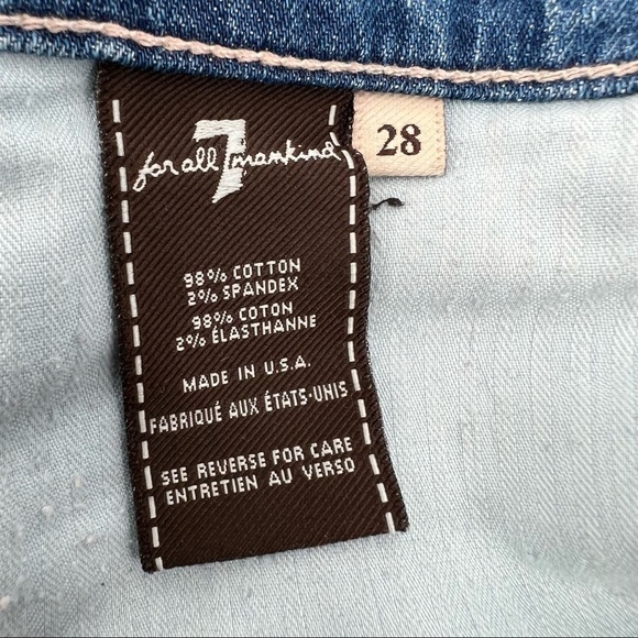 7 For All Mankind Distressed Cuffed Hem Jean Shorts Size 28 Women’s - Picture 4 of 8